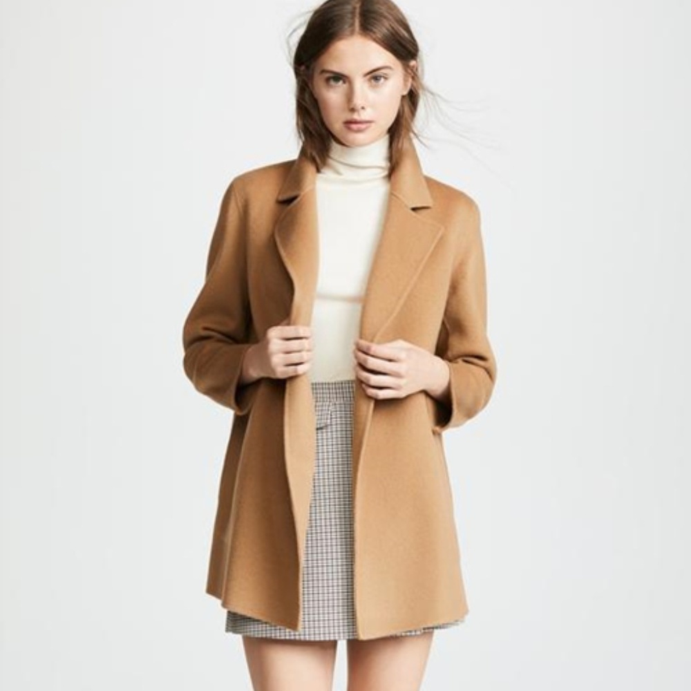 NWT Theory Camel Sileena Coat, Size P - Picture 2 of 8